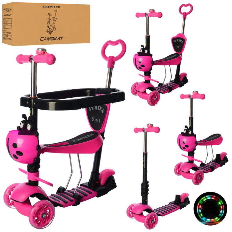 Самокат 5в1 iTrike Maxi JR 3-027-P (pink) Самокат 5в1 iTrike Maxi JR 3-027-P (pink)